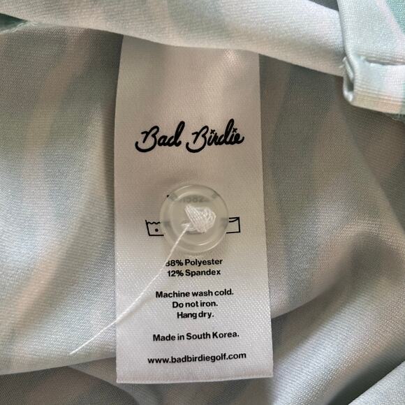 Bad Birdie Golf Shirt Men Size Large Green Waves Ocean Performance Short Sleeve - Picture 3 of 11